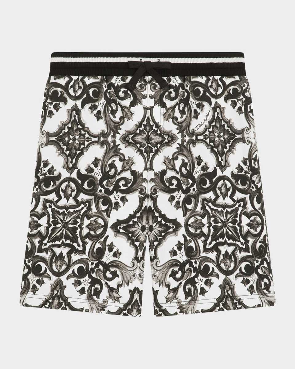 Boy's Maiolica-Print Shorts, Size 8-